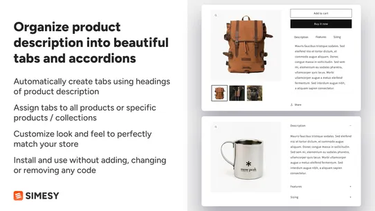 SM Product Tabs &amp; Accordion screenshot