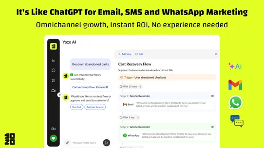 Yozo AI: Email, SMS &amp; WA Agent screenshot