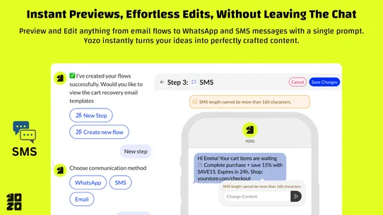 Yozo AI: Email, SMS &amp; WA Agent screenshot