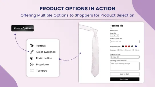 WOW Product Options screenshot