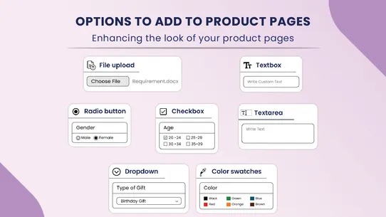 WOW Product Options screenshot