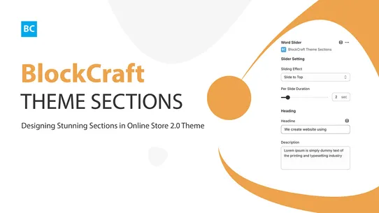 BlockCraft Theme Sections screenshot