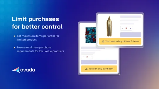 Avada Order Limits Quantity screenshot