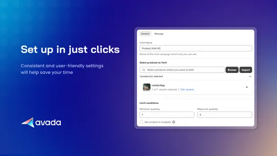 Avada Order Limits Quantity screenshot