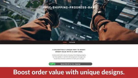 Pretty Free Shipping Goal Bar screenshot