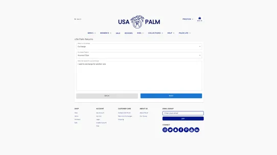 TooS Returns &amp; Exchanges screenshot