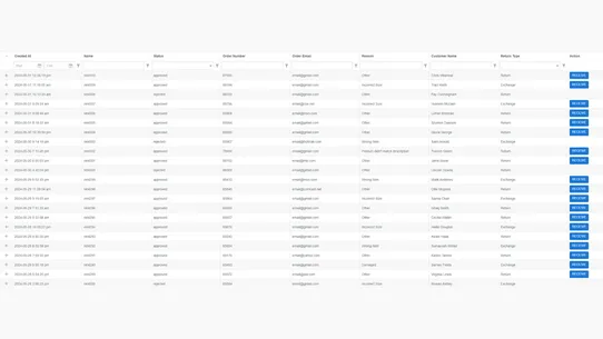 TooS Returns &amp; Exchanges screenshot