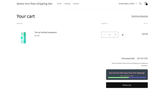 MVR Free Shipping Bar &amp; Upsell screenshot