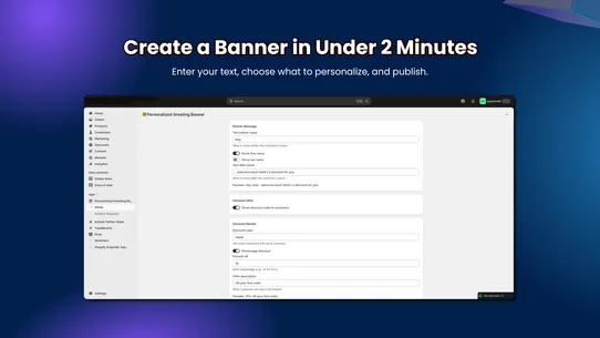 Personalized Greeting Banner screenshot