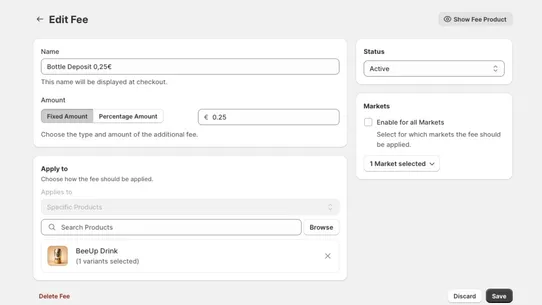 FeeBee ‑ Fees and Deposits screenshot