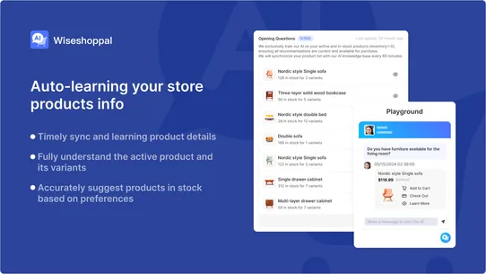 Wiseshoppal ‑ AI Shop Chatbot screenshot