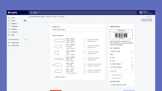 Retail Barcode Labels screenshot