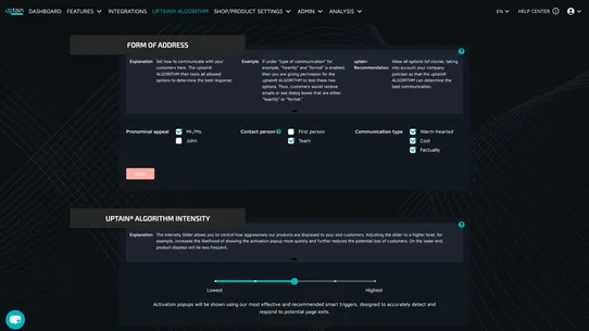 uptain Conversion Optimization screenshot