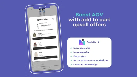 Push Cart ‑ Add to Cart Upsell screenshot