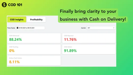 COD 101: COD Profit Calculator screenshot