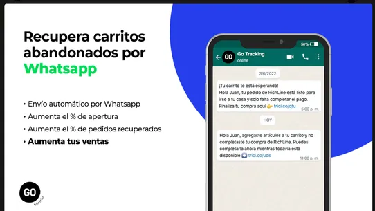 WhatsApp for abandoned carts screenshot
