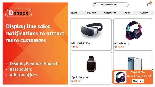 Dakaas Multi Product Sales Pop screenshot