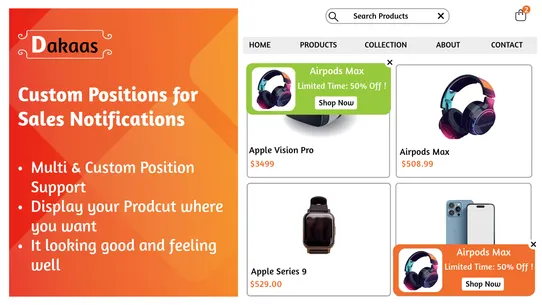 Dakaas Multi Product Sales Pop screenshot