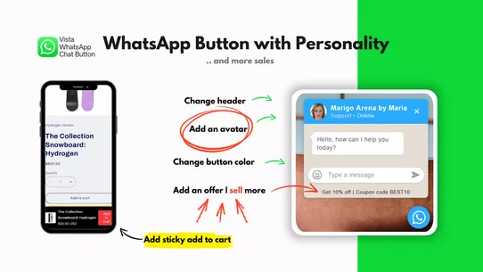 Vista WhatsApp Chat Widget screenshot