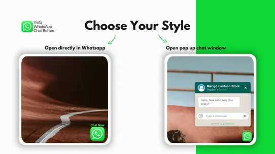 Vista WhatsApp Chat Widget screenshot