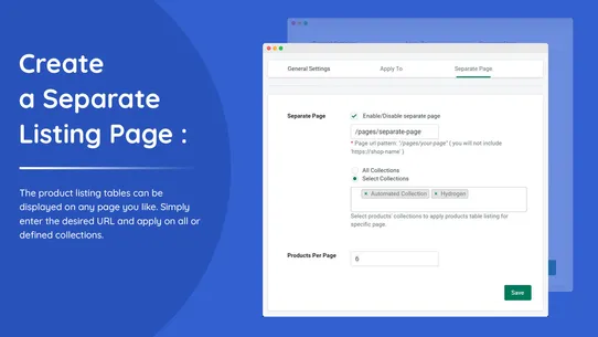 Addify ‑ Products Table List screenshot