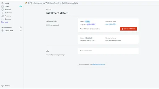 DPD Integration screenshot