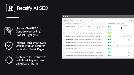 AI SEO: Top Product Features screenshot