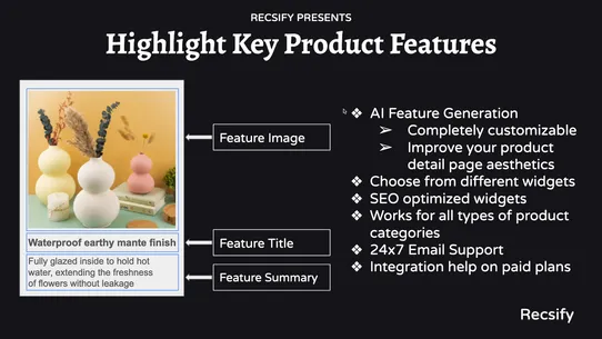 Recsify ‑ Key Product Features screenshot