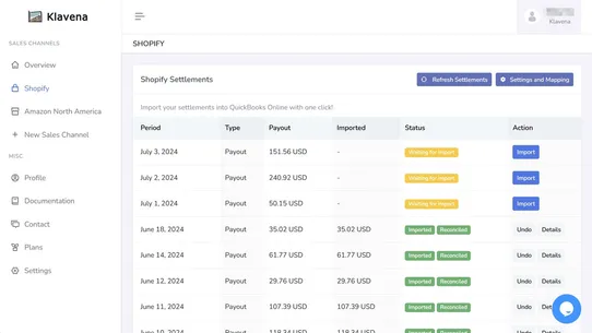 Klavena: QuickBooks Sync screenshot