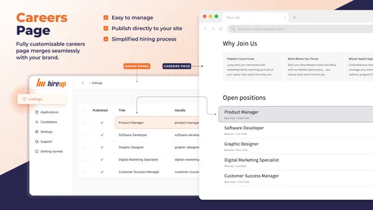 HireUp: Careers Page screenshot