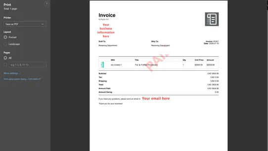 ezInvoices screenshot