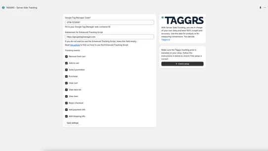 TAGGRS ‑ Server Side Tracking screenshot