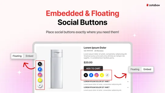 Zotabox Social Sharing Buttons screenshot