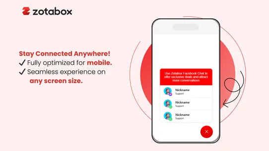 Zotabox WhatsApp Facebook Chat screenshot