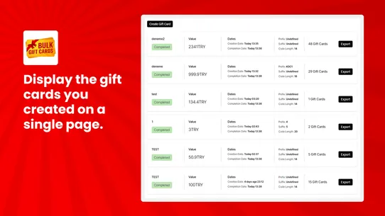 Entafix: Bulk Gift Cards screenshot