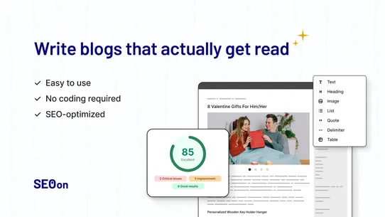 SEO On: Blog post builder screenshot