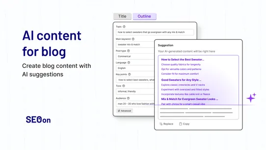 SEO On: Blog post builder screenshot
