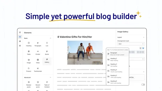 SEO On: Blog post builder screenshot