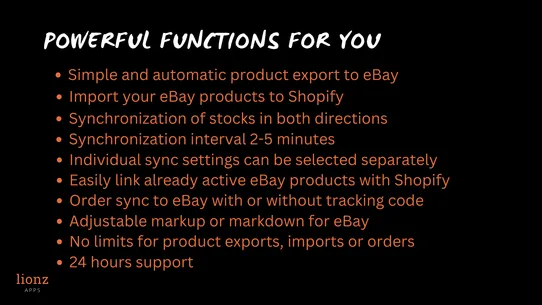 eBay Sync LionzApps screenshot