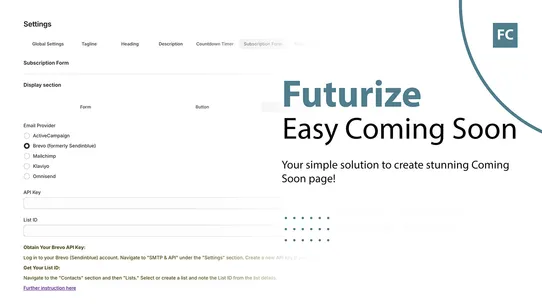 Futurize ‑ Easy Coming Soon screenshot