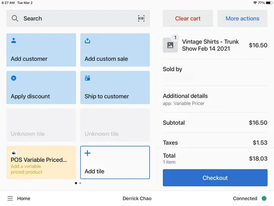 POS Variable Priced Products screenshot