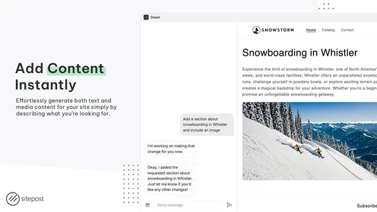 Sitepost ‑ AI Web Designer screenshot