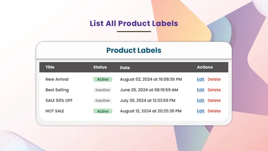 STAR Product Labels screenshot