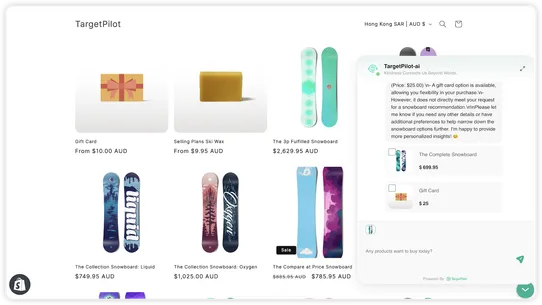 TargetPilot‑AI Shop Copilot screenshot