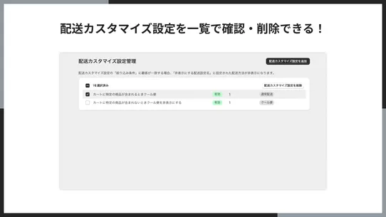 シンプル配送カスタマイズ｜お手軽条件ごとの配送方法 screenshot