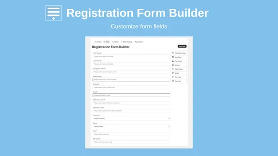 TGL Registration Form Builder screenshot