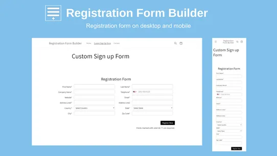 TGL Registration Form Builder screenshot