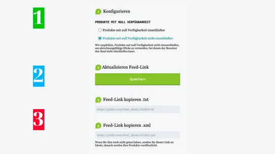 Feed für Idealo screenshot