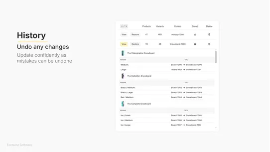 SKU Manager | Fontaine screenshot