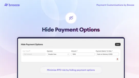 Payment Customisation ‑ Breeze screenshot